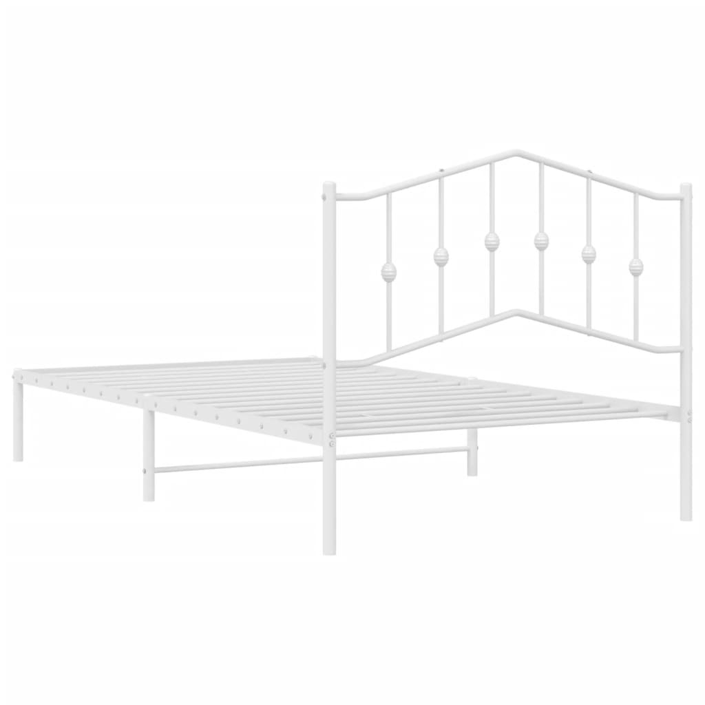 Estrutura de cama com cabeceira 100x200 cm metal branco