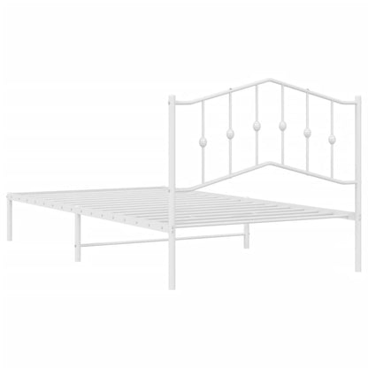 Estrutura de cama com cabeceira 100x200 cm metal branco