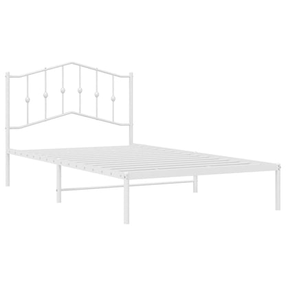 Estrutura de cama em metal com cabeceira 107x203 cm branco