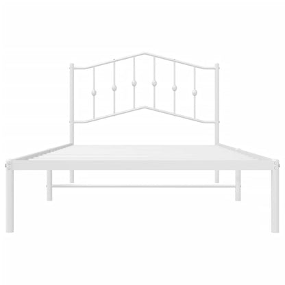 Estrutura de cama em metal com cabeceira 107x203 cm branco