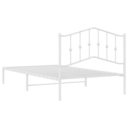 Estrutura de cama em metal com cabeceira 107x203 cm branco