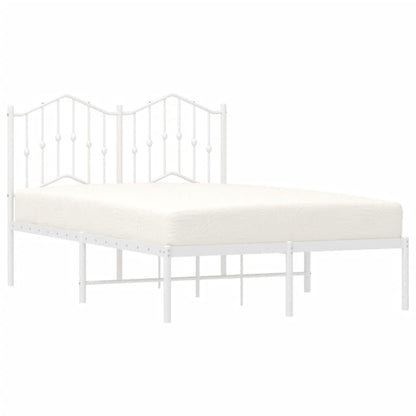 Estrutura de cama com cabeceira 120x190 cm metal branco