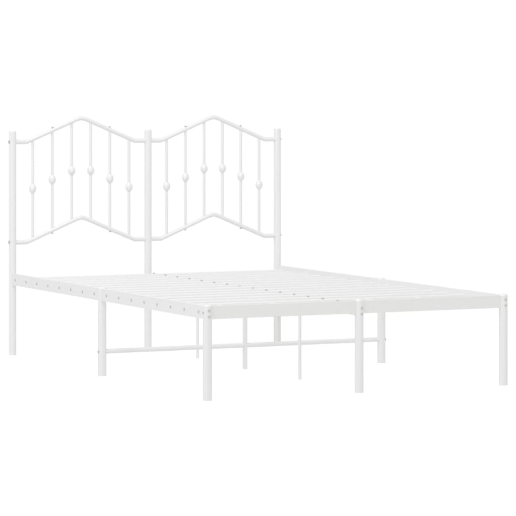 Estrutura de cama com cabeceira 120x190 cm metal branco