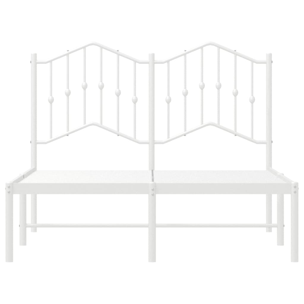 Estrutura de cama com cabeceira 120x190 cm metal branco