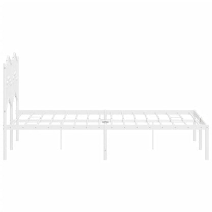 Estrutura de cama com cabeceira 120x190 cm metal branco