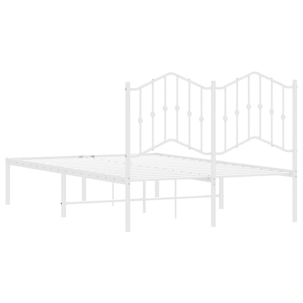 Estrutura de cama com cabeceira 120x190 cm metal branco