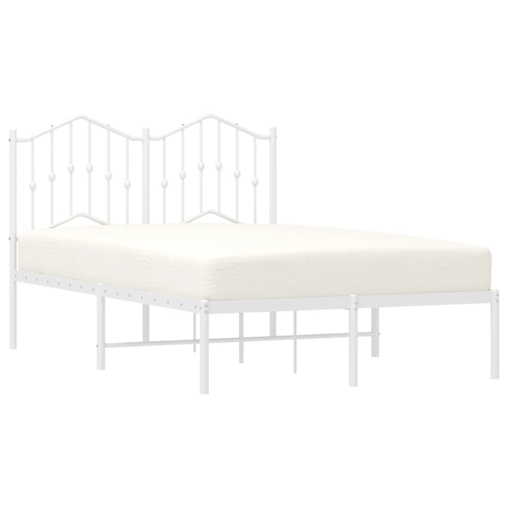 Estrutura de cama com cabeceira 120x200 cm metal branco