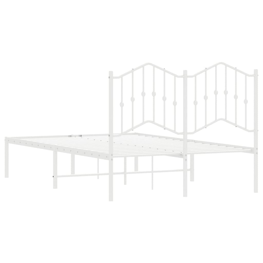 Estrutura de cama com cabeceira 120x200 cm metal branco