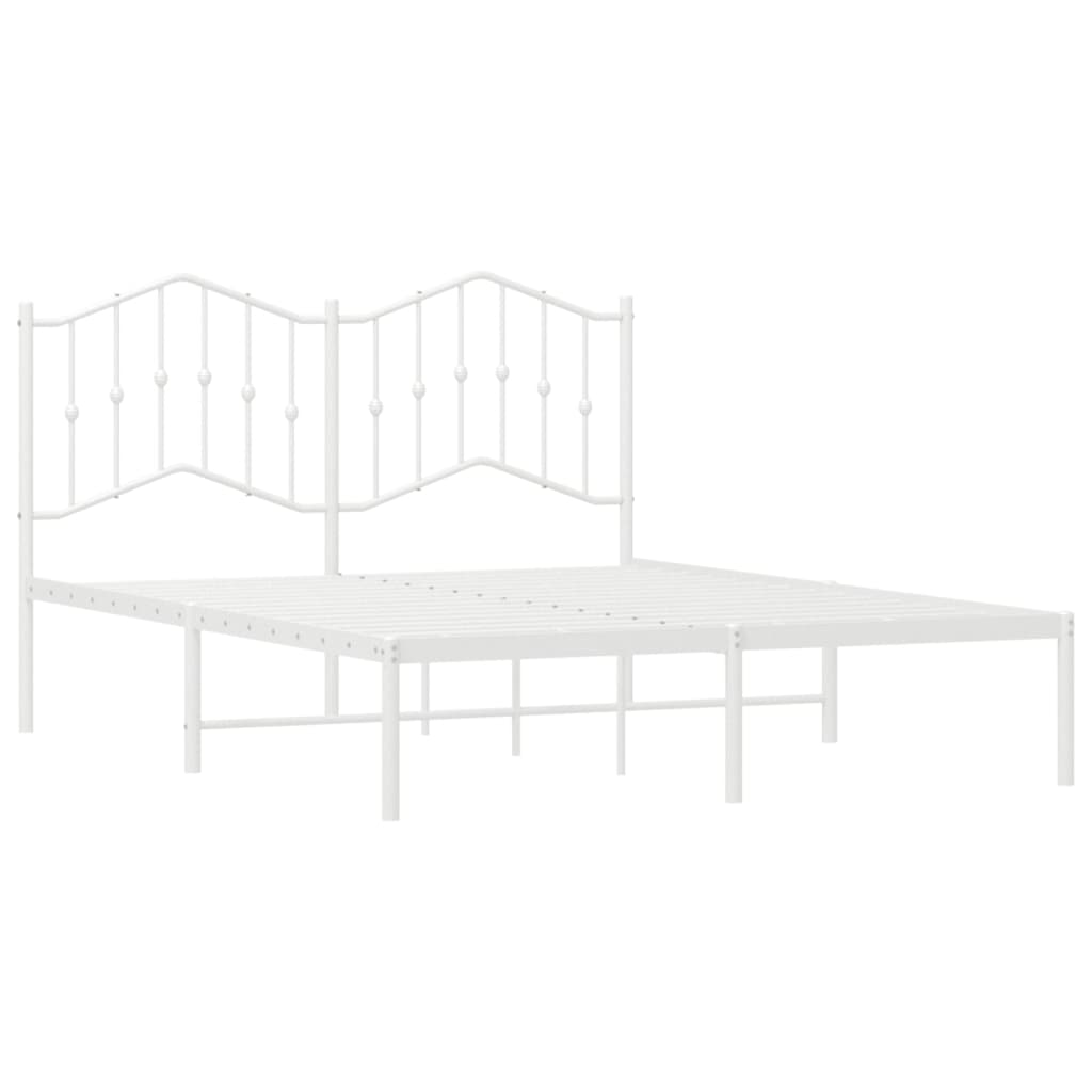 Estrutura de cama com cabeceira 135x190 cm metal branco