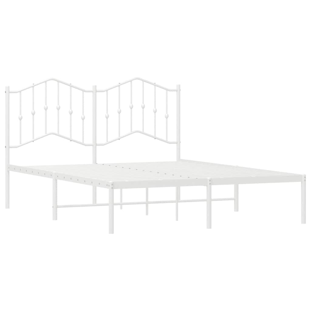 Estrutura de cama com cabeceira 135x190 cm metal branco