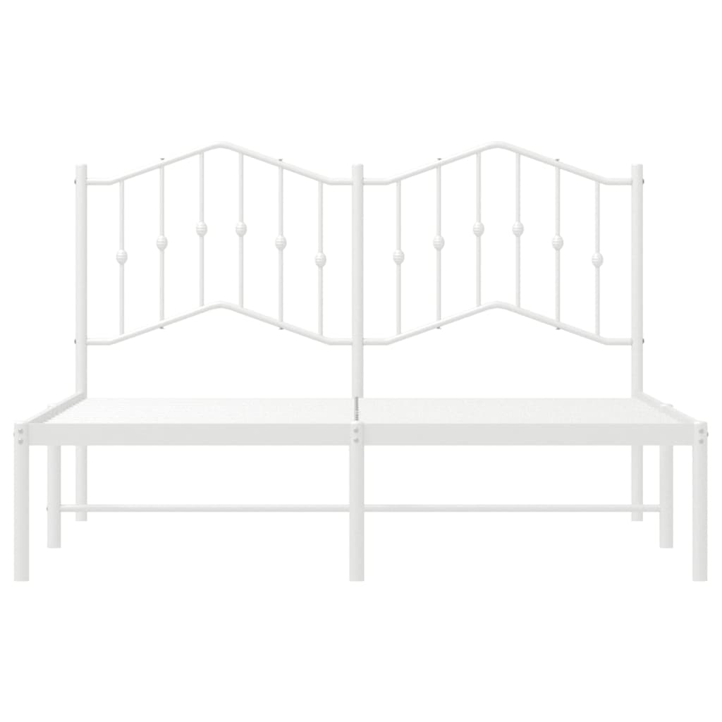 Estrutura de cama com cabeceira 135x190 cm metal branco