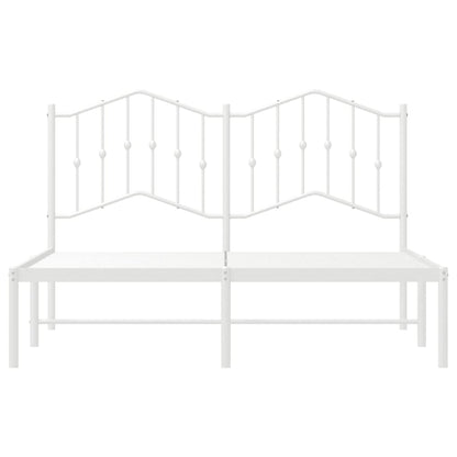 Estrutura de cama com cabeceira 135x190 cm metal branco