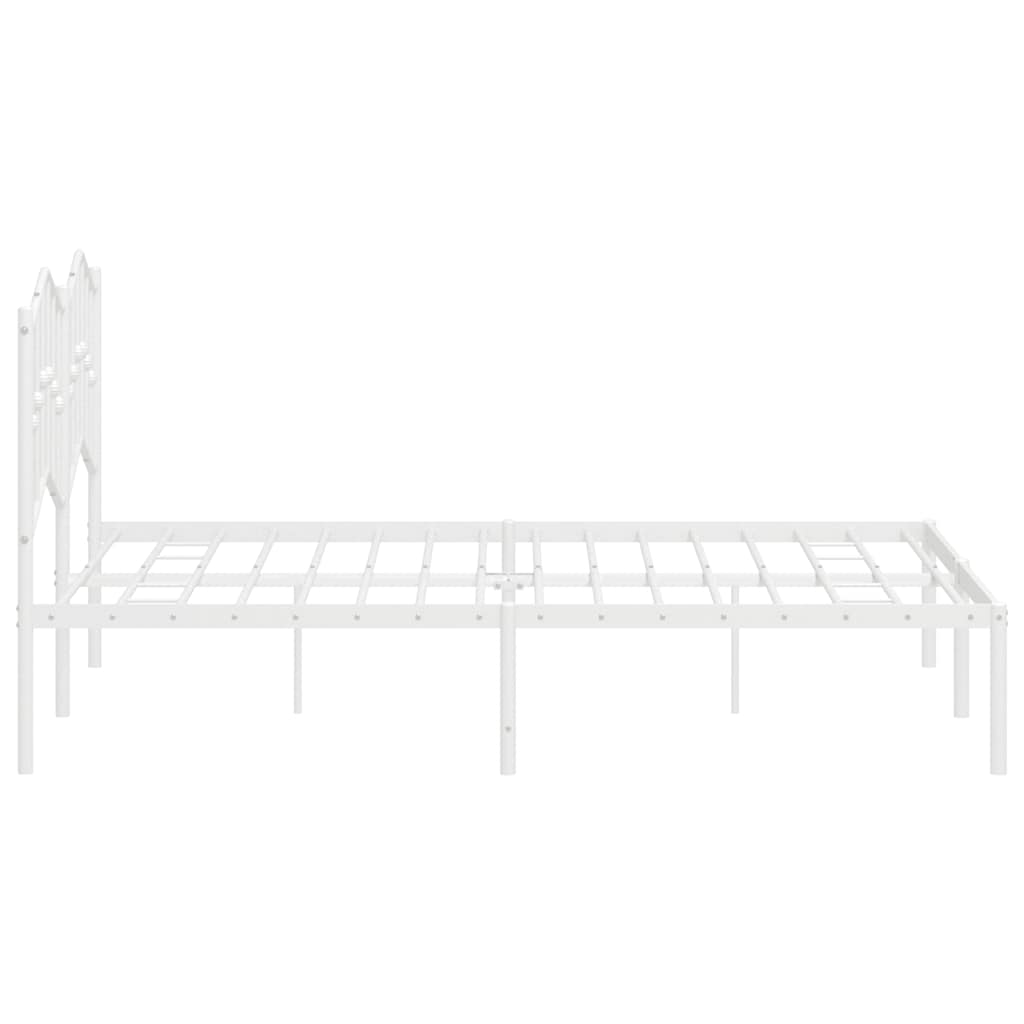 Estrutura de cama com cabeceira 135x190 cm metal branco