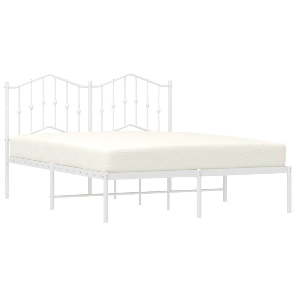 Estrutura de cama com cabeceira 140x190 cm metal branco