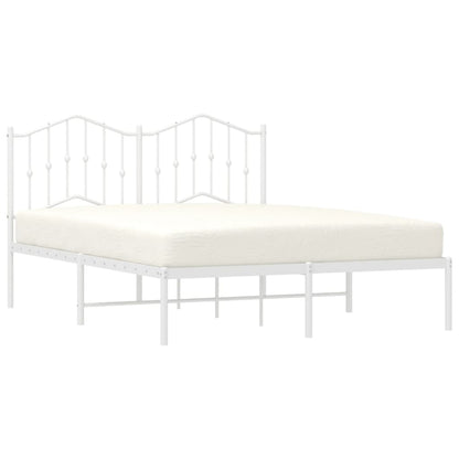 Estrutura de cama com cabeceira 140x190 cm metal branco