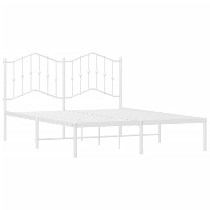 Estrutura de cama com cabeceira 140x190 cm metal branco