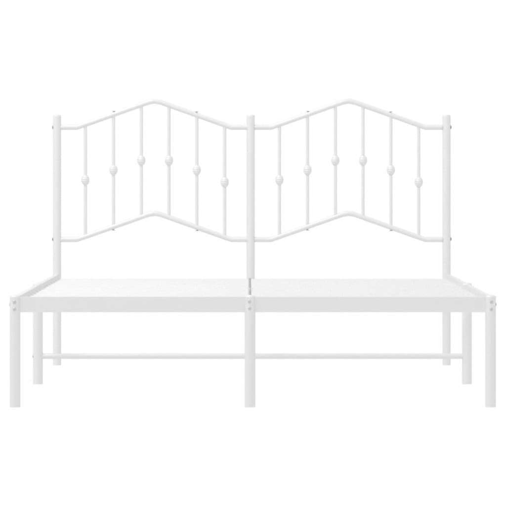 Estrutura de cama com cabeceira 140x190 cm metal branco