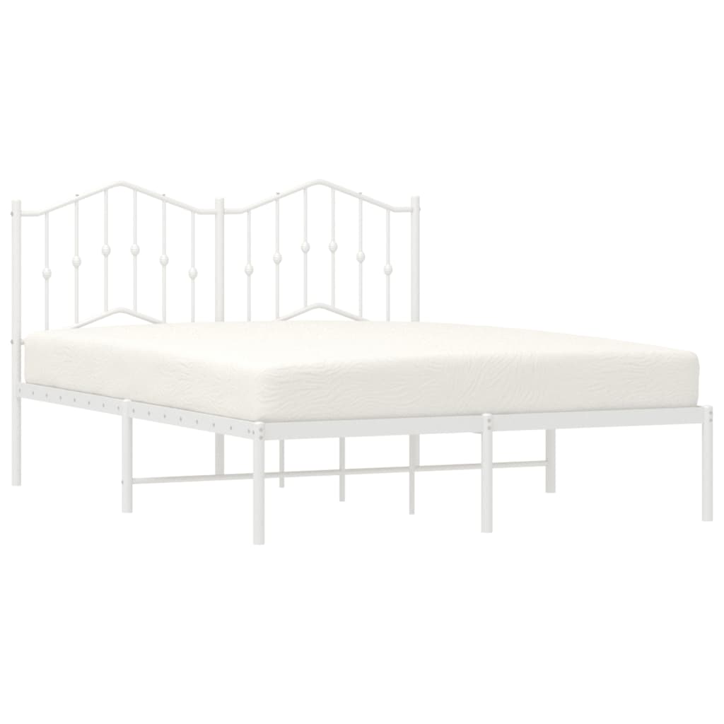 Estrutura de cama com cabeceira 140x200 cm metal branco