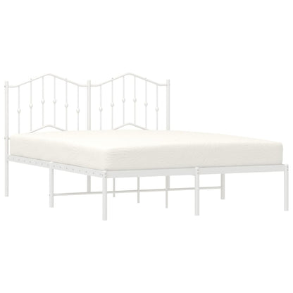 Estrutura de cama com cabeceira 140x200 cm metal branco