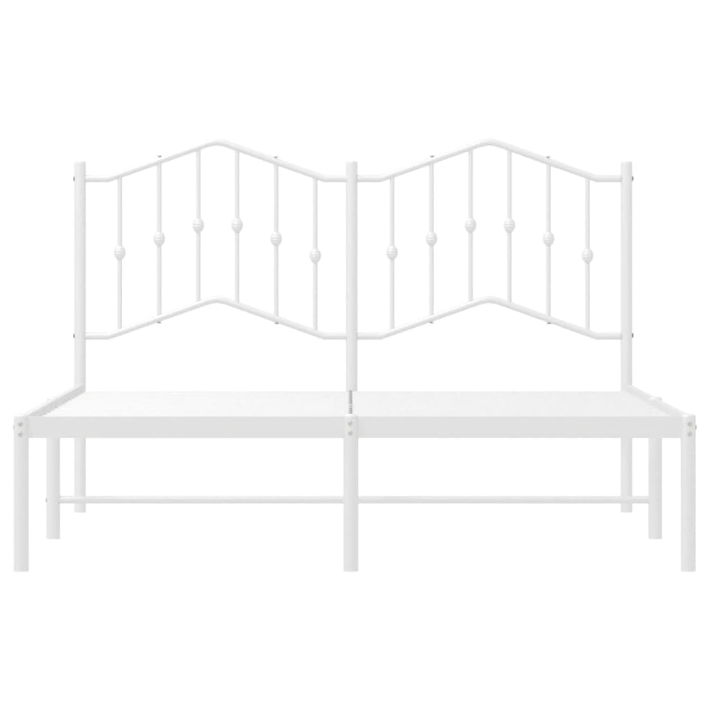 Estrutura de cama com cabeceira 140x200 cm metal branco