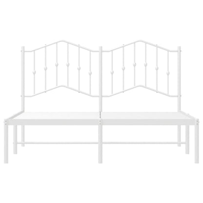 Estrutura de cama com cabeceira 140x200 cm metal branco