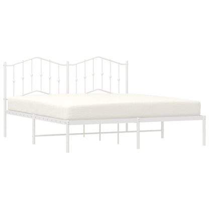 Estrutura de cama com cabeceira 183x213 cm metal branco