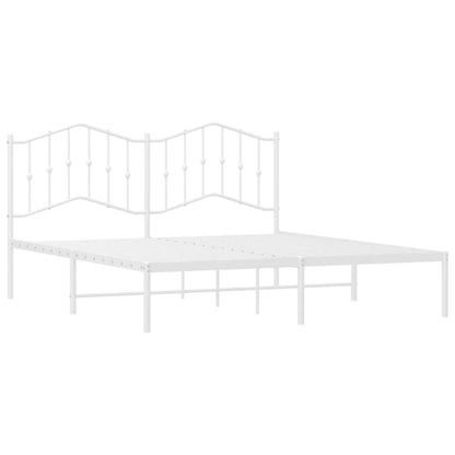 Estrutura de cama com cabeceira 183x213 cm metal branco