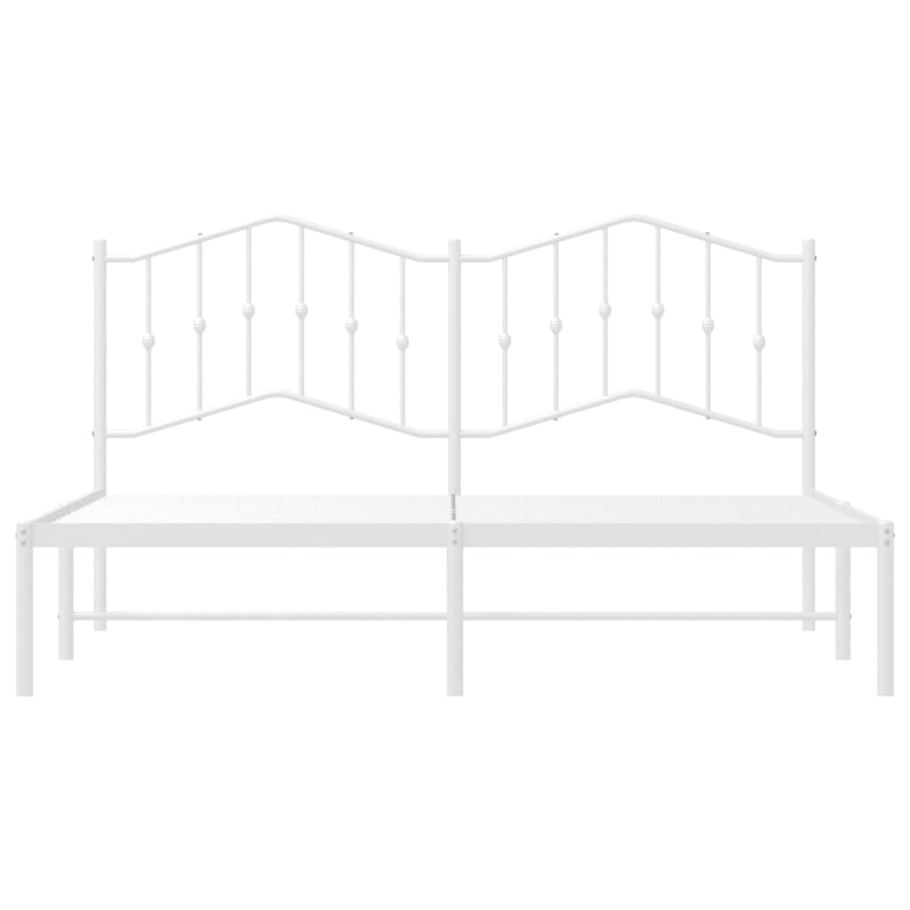 Estrutura de cama com cabeceira 183x213 cm metal branco