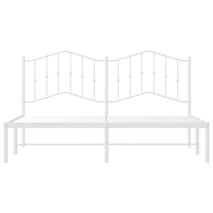 Estrutura de cama com cabeceira 183x213 cm metal branco