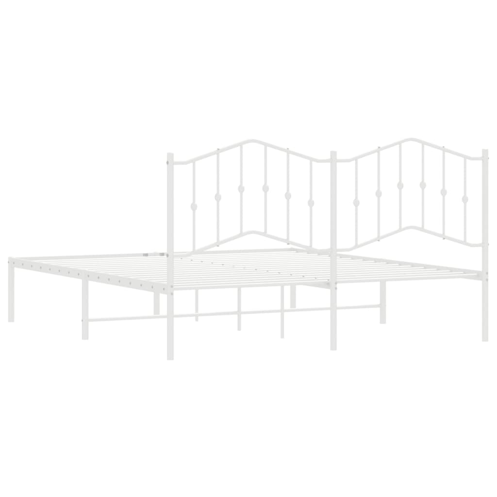 Estrutura de cama com cabeceira 183x213 cm metal branco