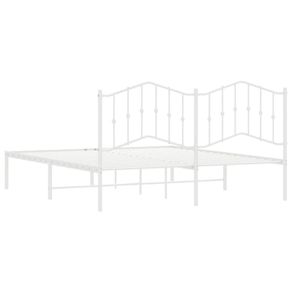 Estrutura de cama com cabeceira 183x213 cm metal branco