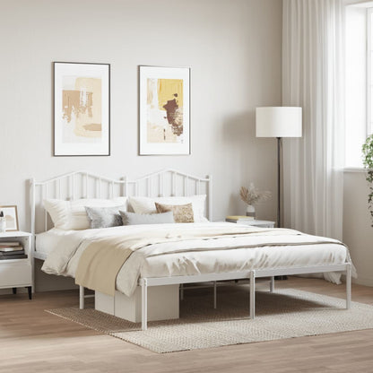 Estrutura de cama com cabeceira 183x213 cm metal branco