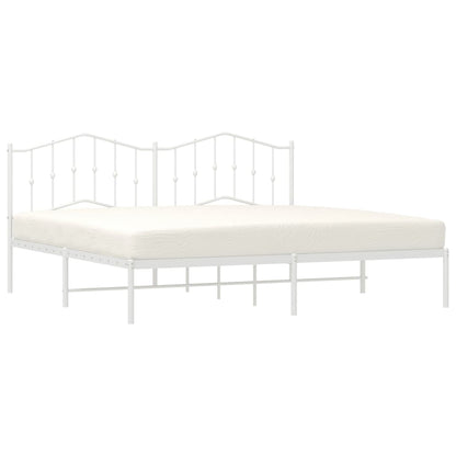 Estrutura de cama com cabeceira 193x203 cm metal branco