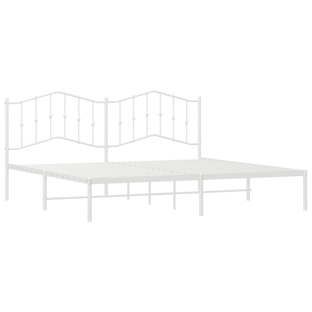 Estrutura de cama com cabeceira 193x203 cm metal branco