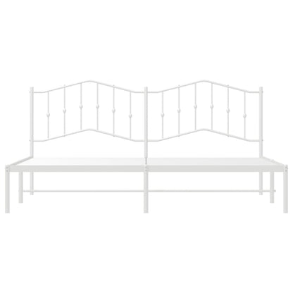 Estrutura de cama com cabeceira 193x203 cm metal branco