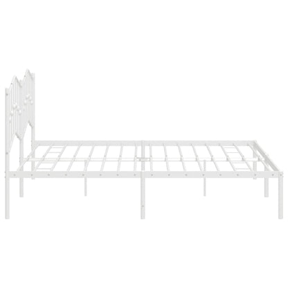 Estrutura de cama com cabeceira 193x203 cm metal branco