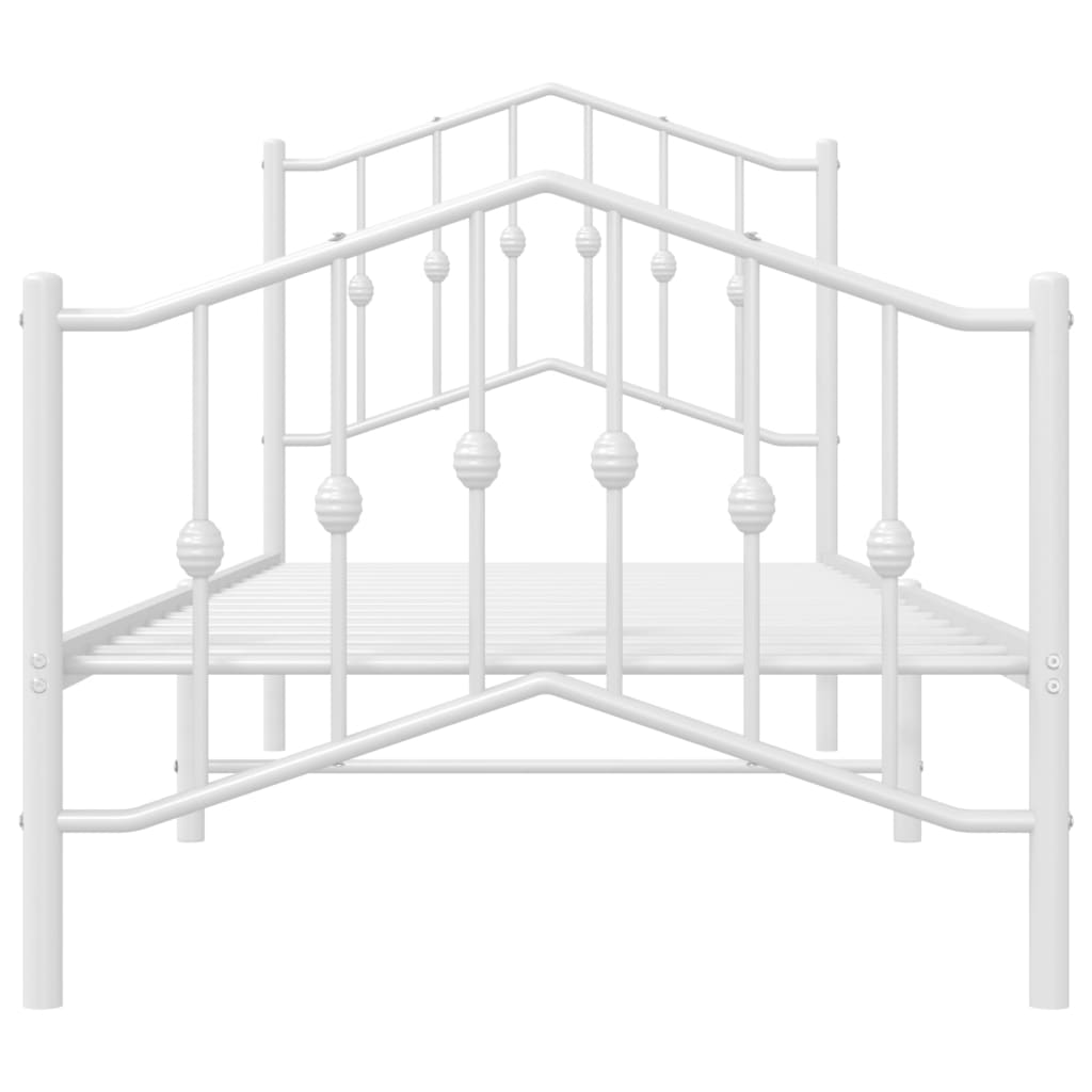 Estrutura de cama com cabeceira e pés 80x200 cm metal branco