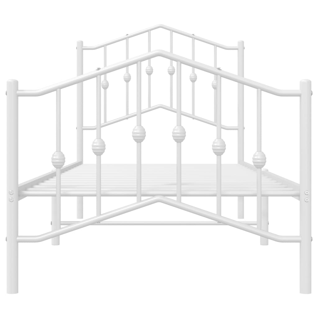 Estrutura de cama com cabeceira e pés 90x190 cm metal branco