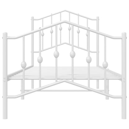 Estrutura de cama com cabeceira e pés 90x200 cm metal branco