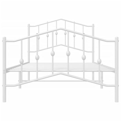 Estrutura de cama com cabeceira e pés 100x190 cm metal branco