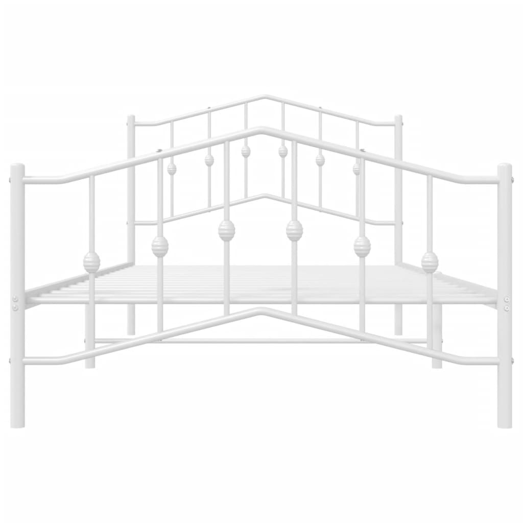 Estrutura de cama com cabeceira e pés 100x200 cm metal branco