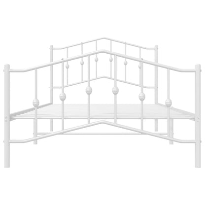 Estrutura de cama com cabeceira e pés 107x203 cm metal branco