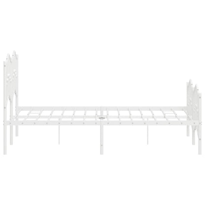 Estrutura de cama com cabeceira e pés 120x190 cm metal branco