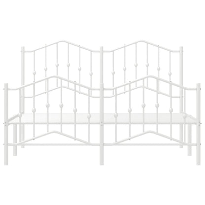 Estrutura de cama com cabeceira e pés 135x190 cm metal branco