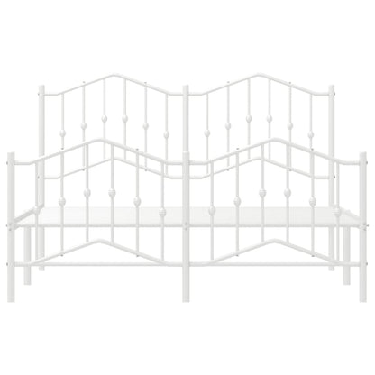 Estrutura de cama com cabeceira e pés 140x190 cm metal branco