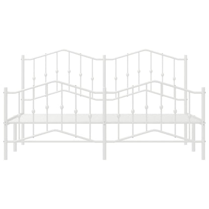 Estrutura de cama com cabeceira e pés 180x200 cm metal branco