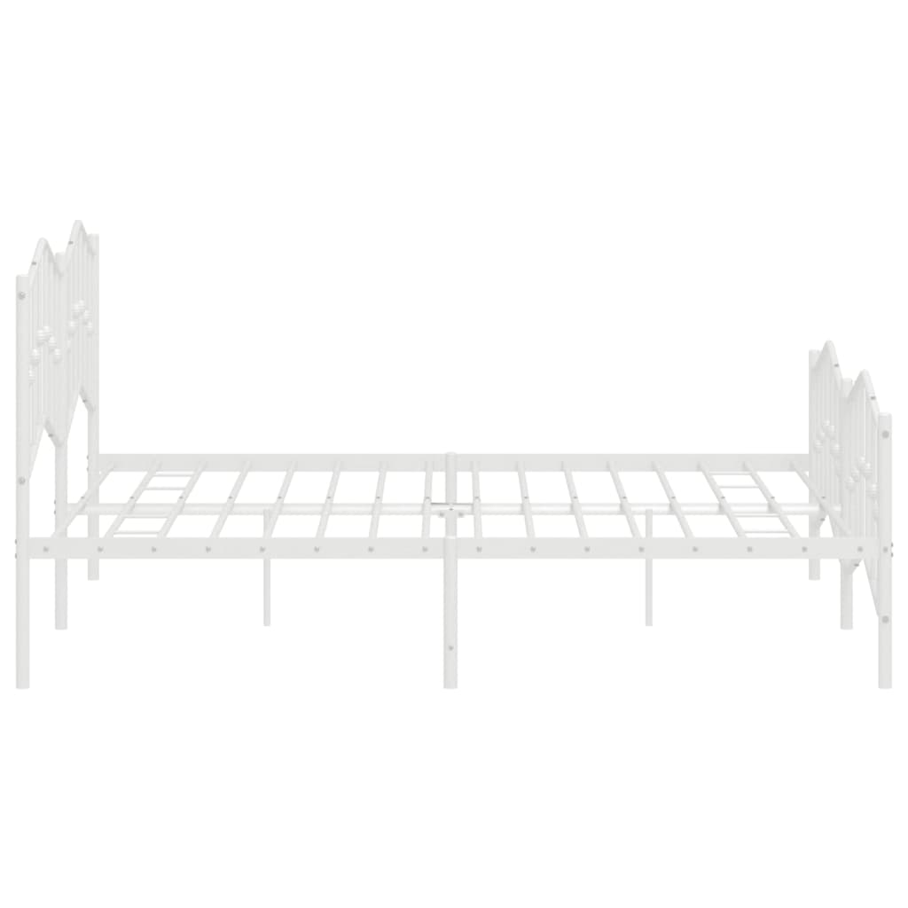 Estrutura de cama com cabeceira e pés 180x200 cm metal branco