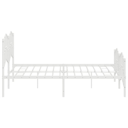 Estrutura de cama com cabeceira e pés 180x200 cm metal branco