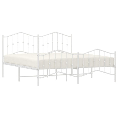 Estrutura de cama com cabeceira e pés 183x213 cm metal branco