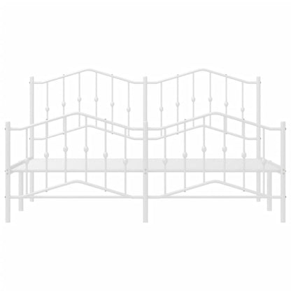 Estrutura de cama com cabeceira e pés 183x213 cm metal branco